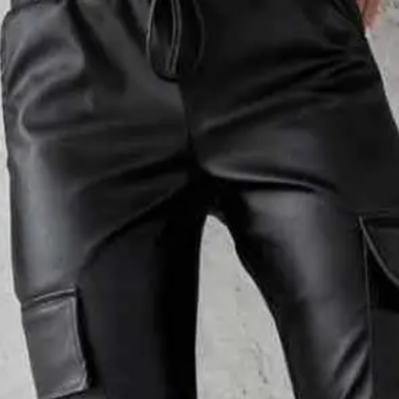 Faux Leather Joggers - Picture 3 of 3